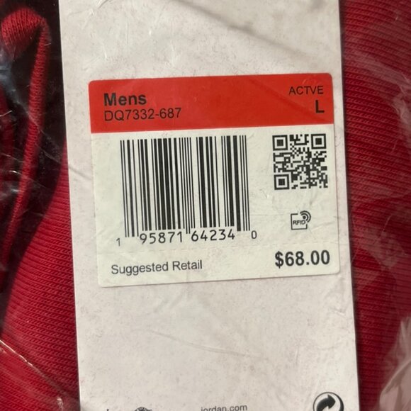 NEW with Tags Nike Jordan Dri-FIT Sport Men's Fleece Trousers Red/Black Large - Picture 5 of 5